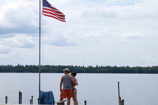 Us at Molasses Pond in Maine